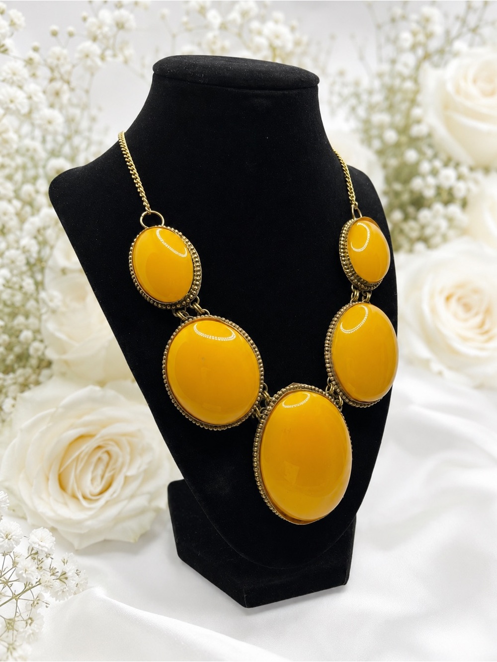 Bold Yellow Statement Necklace - Women's Fashion Jewelry